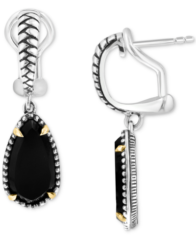 Shop Effy Collection Effy Onyx Drop Earrings In Sterling Silver