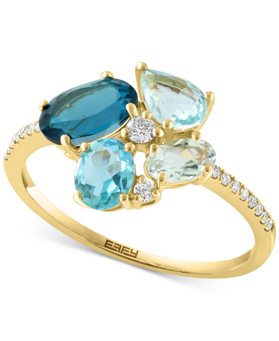 Shop Effy Collection Effy Multi-gemstone (1-7/8 Ct. T.w.) & Diamond (1/10 Ct. T.w.) Ring In 14k Yellow Gold