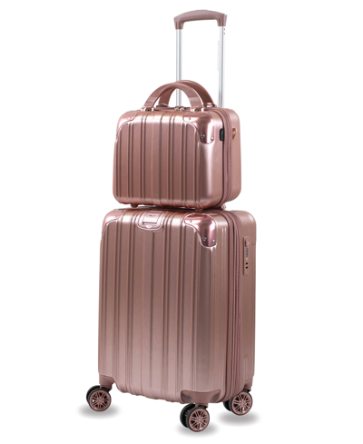 Shop American Green Travel Melrose S Carry-on Vanity Luggage, Set Of 2 In Pink