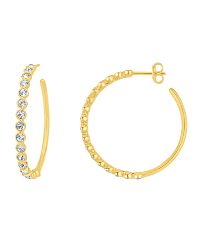 Shop And Now This Crystal Post Hoop Earrings In Yellow