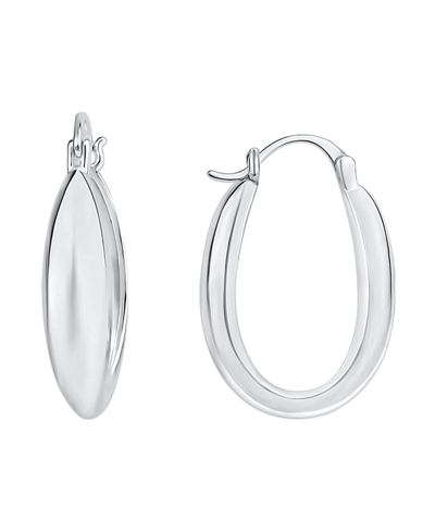 Shop And Now This High Polished Oval Hoop Earring In Silver