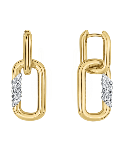 Shop And Now This Crystal Hinged Hoop With Interlocked Drop Earrings In Yellow