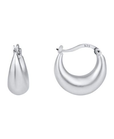 Shop And Now This Warm Brushed Puff Hoop Earring In Silver