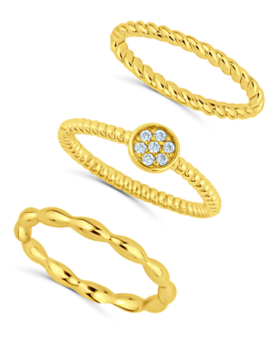 Shop And Now This Cubic Zirconia Triple Band Ring, Set Of 3 In Yellow