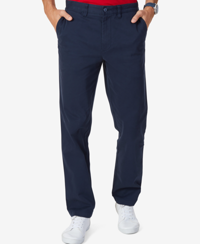 Shop Nautica Men's Classic-fit Stretch Solid Flat-front Chino Deck Pants In Blue