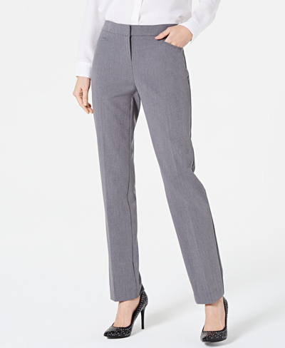 Shop Alfani Women's Straight-leg Pants, Regular, Long & Short Lengths, Created For Macy's In Gray