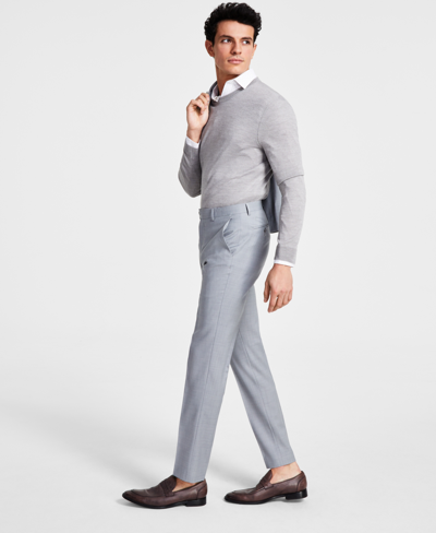 Shop Bar Iii Men's Skinny-fit Sharkskin Suit Pants, Created For Macy's In Gray