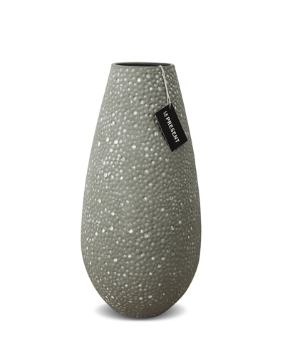 Shop Le Present Drop Wide Ceramic Vase 13.7" In Gray