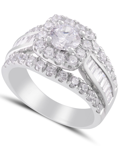 Shop Macy's Diamond Engagement Ring (2 1/2 Ct. T.w.) In 14k White Gold