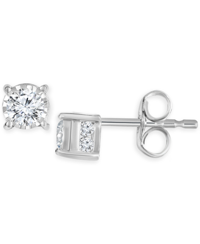 Shop Trumiracle Diamond Stud Earrings (1/2 Ct. T.w.) In 14k White, Yellow Or Rose Gold