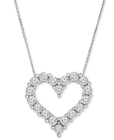 Shop Trumiracle Diamond Heart Pendant Necklace (1/2 Ct. T.w.) In 10k White Gold