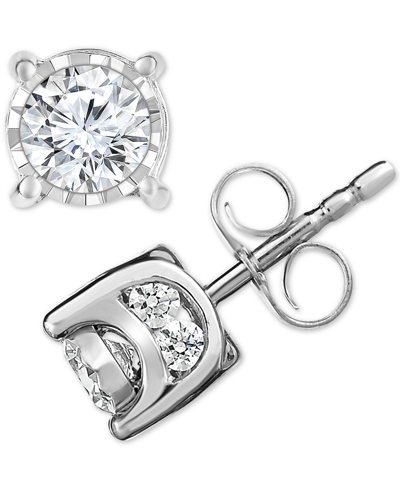 Shop Trumiracle Diamond Stud Earrings (3/4 Ct. T.w.) In 14k White Gold, Rose Gold Or Gold