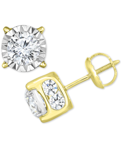 Shop Trumiracle Diamond Stud Earrings (2 Ct. T.w.) In 14k White, Yellow Or Rose Gold