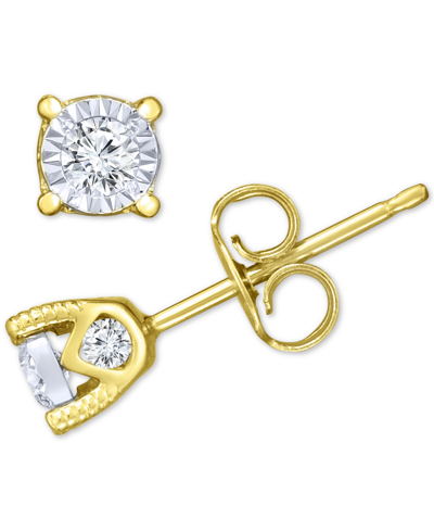 Shop Trumiracle Diamond Stud Earrings (3/8 Ct. T.w.) In 14k White, Yellow, Or Rose Gold