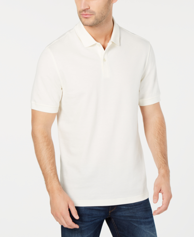 Shop Club Room Men's Classic Fit Performance Stretch Polo, Created For Macy's In Tan/beige