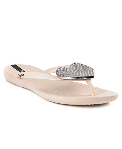 Shop Ipanema Women's Wave Heart Sparkle Flip-flop Sandals Women's Shoes In Tan/beige