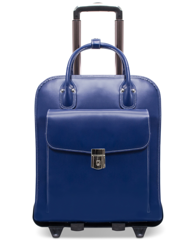 Shop Mcklein La Grange Detachable Wheeled Briefcase In Blue