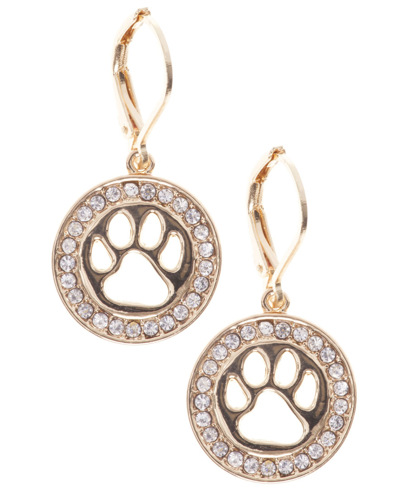 Shop Pet Friends Jewelry Circle Paw Drop Earring In Gold