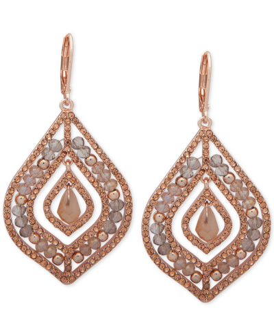 Shop Lonna & Lilly Pave & Stone Beaded Chandelier Earrings In Pink