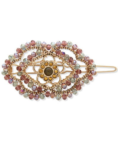 Shop Lonna & Lilly Gold-tone Crystal Evil Eye Beaded Hair Barrette In Red