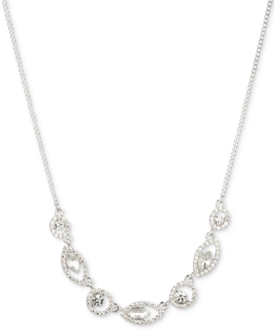 Shop Givenchy Pave Crystal Orb Frontal Necklace, 16" + 3" Extender In Silver