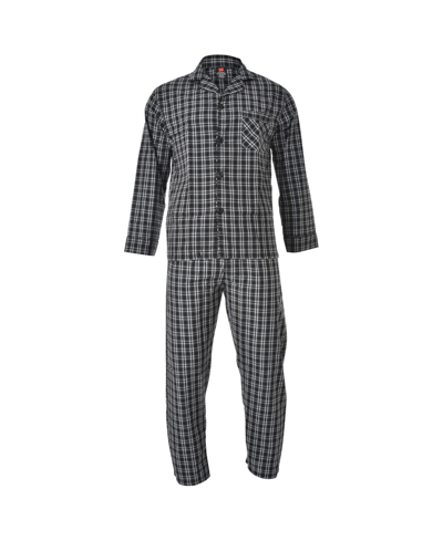 Shop Hanes Platinum Hanes Men's Big And Tall Cvc Broadcloth Pajama Set In Gray