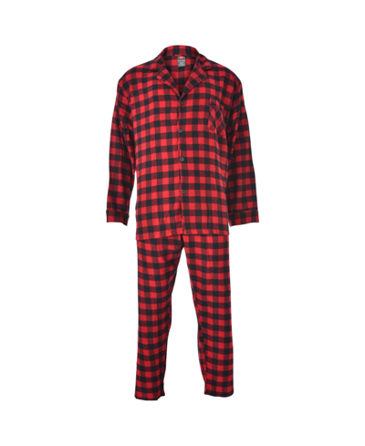 Shop Hanes Platinum Hanes Men's Big And Tall Flannel Plaid Pajama Set In Red