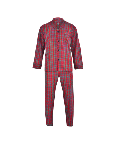 Shop Hanes Platinum Hanes Men's Big And Tall Cvc Broadcloth Pajama Set In Red