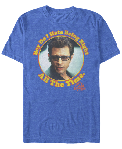 Shop Fifth Sun Jurassic Park Men's Hate Being Right All The Time Short Sleeve T-shirt In Blue