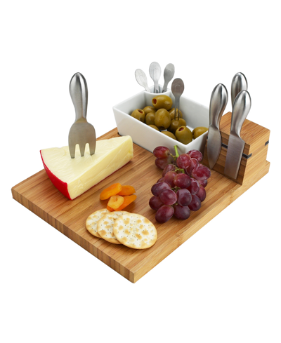 Shop Picnic At Ascot Buxton Bamboo Cheese Board Set With 4 Tools In Tan/beige