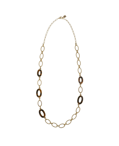 Shop Laundry By Shelli Segal Oval Tortoise Rings Necklace In Brown