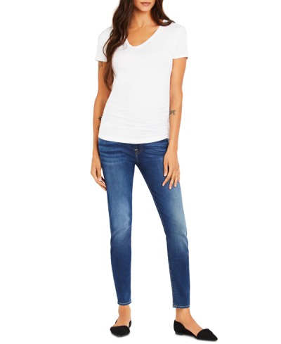 Shop 7 For All Mankind Secret Fit Belly B(air) Skinny Maternity Jeans In Blue
