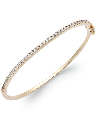 Shop Arabella Sterling Silver Cubic Zirconia Bangle Bracelet (1-3/4 Ct. T.w.) (also Available In 14k Gold Over Ste In White
