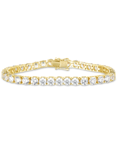 Shop Arabella Cubic Zirconia Link Bracelet In 18k Gold-plated Sterling Silver