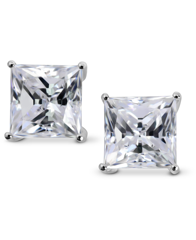 Shop Arabella Cubic Zirconia Square Stud Earrings In White