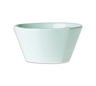 Shop Vietri Lastra White Collection Stacking Cereal Bowl In Blue