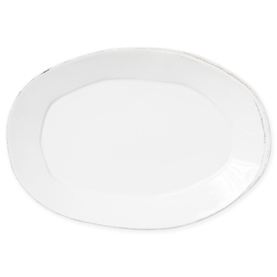 Shop Vietri Lastra Collection Oval Platter In Tan/beige