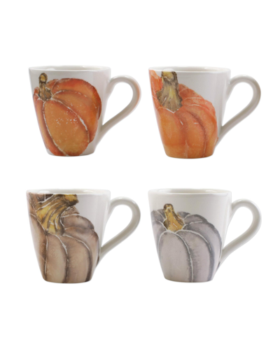 Shop Vietri Pumpkins Assorted Mugs - Set Of 4 In Multi
