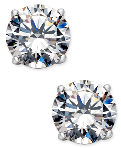 Shop Eliot Danori Silver-tone Crystal Stud Earrings, Created For Macy's In Multi