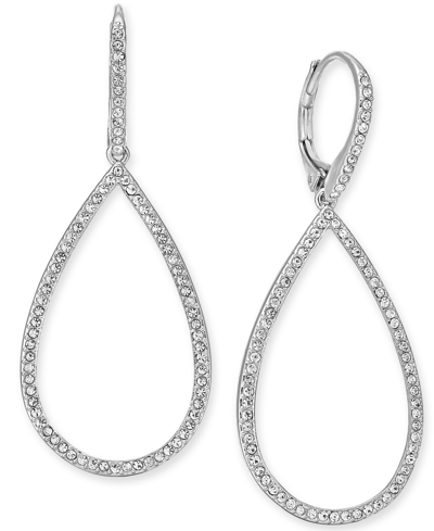 Shop Eliot Danori Pave Open Drop Earrings, Created For Macy's In Silver