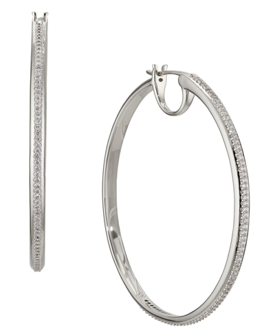 Shop Ava Nadri 1.87" Medium Hoop Earring In Silver