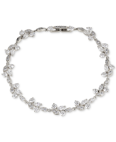 Shop Eliot Danori Silver-tone Crystal Line Bracelet, Created For Macy's In Gray