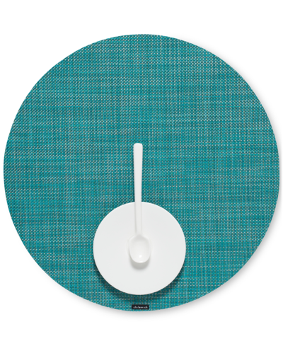 Shop Chilewich Mini Basketweave 15" Round Placemat In Blue