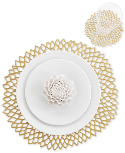 Shop Chilewich Pressed Dahlia Placemat In Tan/beige