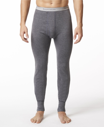 Shop Stanfield's Men's 2 Layer Cotton Blend Thermal Long Johns In Gray