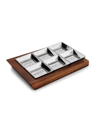Shop Nambe Geo Seder Plate In Silver