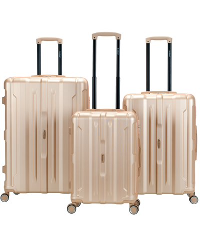 Shop Rockland Seattle 3pc Hardside Luggage Set In Tan/beige