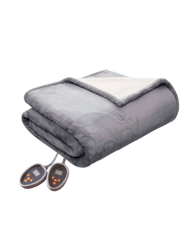 Shop Woolrich Electric Reversible Plush To Berber Blanket, Twin Bedding In Gray