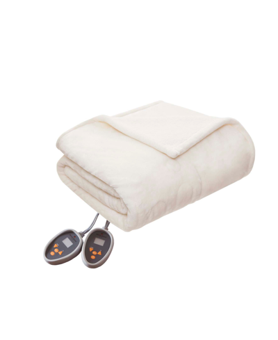 Shop Woolrich Electric Reversible Plush To Berber Blanket, King Bedding In Ivory/cream
