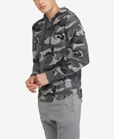 Shop Ecko Unltd Men's Hooded All Over Print Stunner Thermal Sweater In Multi